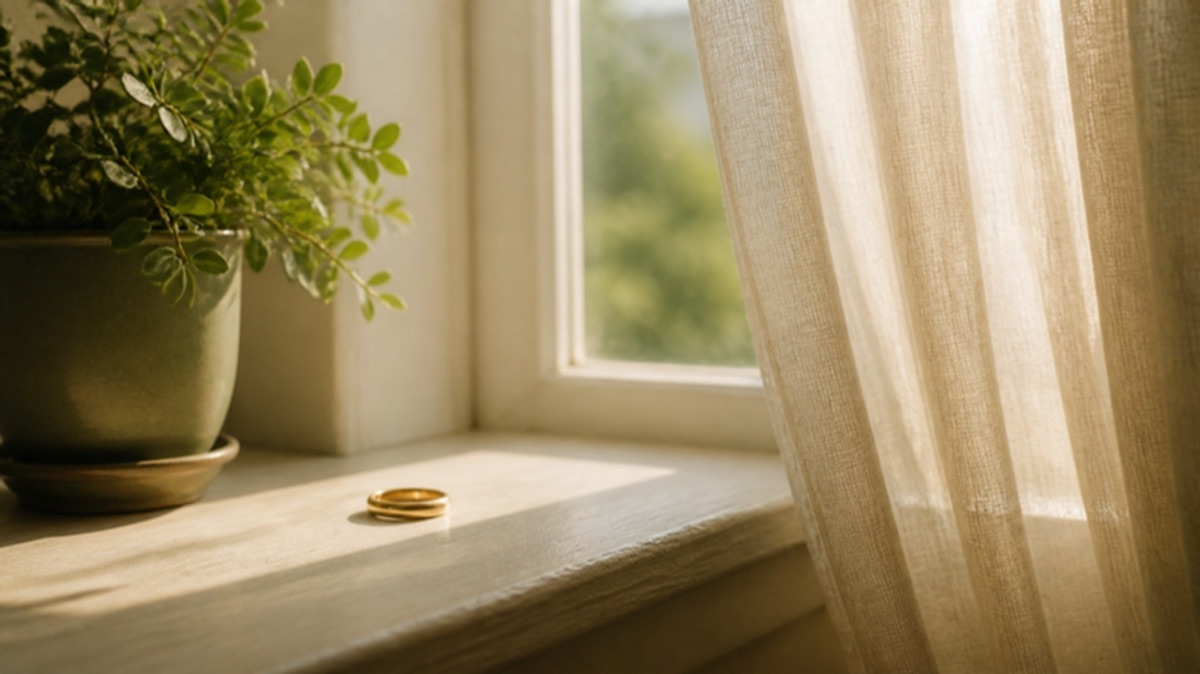 Two wedding rings resting on the pages of an open Bible